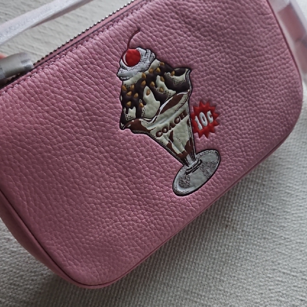 Coach Sundae Embroidered Pink Shoulder Bag - Picture 5 of 13